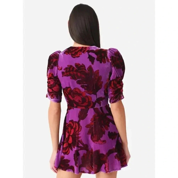 RHODE Leanna Floral Velvet Mini Dress- Small NWT - Picture 4 of 8